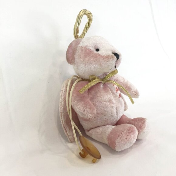 My Guardian Angel Pink Winged Teddy Bear with Lace by Aurora World 6" with Halo - Picture 3 of 11